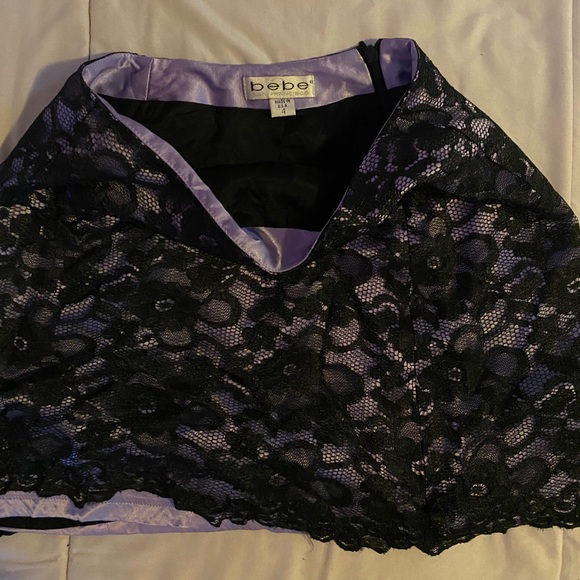 Bebe mini lace purple mini skirt - Picture 2 of 3